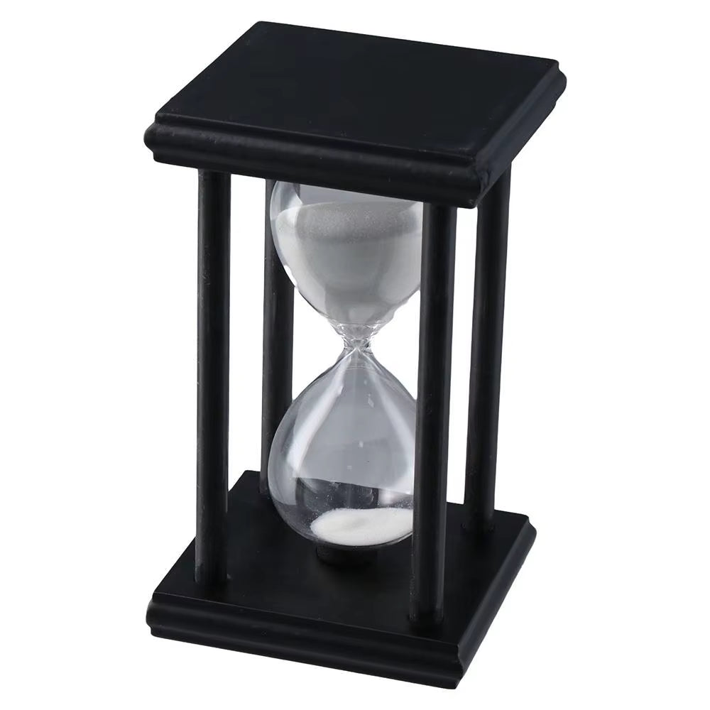 Black Wooden Hourglass Sand Timer Large White Sand Vintage Sandglass Timer 30 Minutes Sand Clock Office