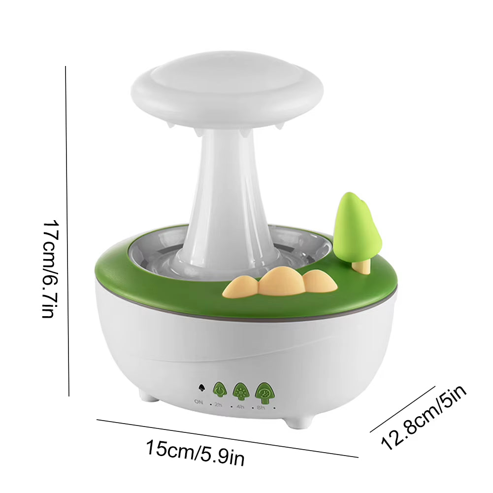 Rotating Relaxing Aromatic Lamp Humidifier Mushroom Oil Diffuser Water Drip Diffuser Humidifier Water Drop Rain Cloud Humidifier