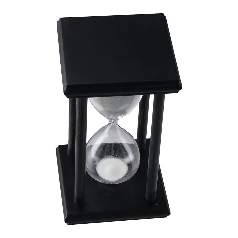 Black Wooden Hourglass Sand Timer Large White Sand Vintage Sandglass Timer 30 Minutes Sand Clock Office