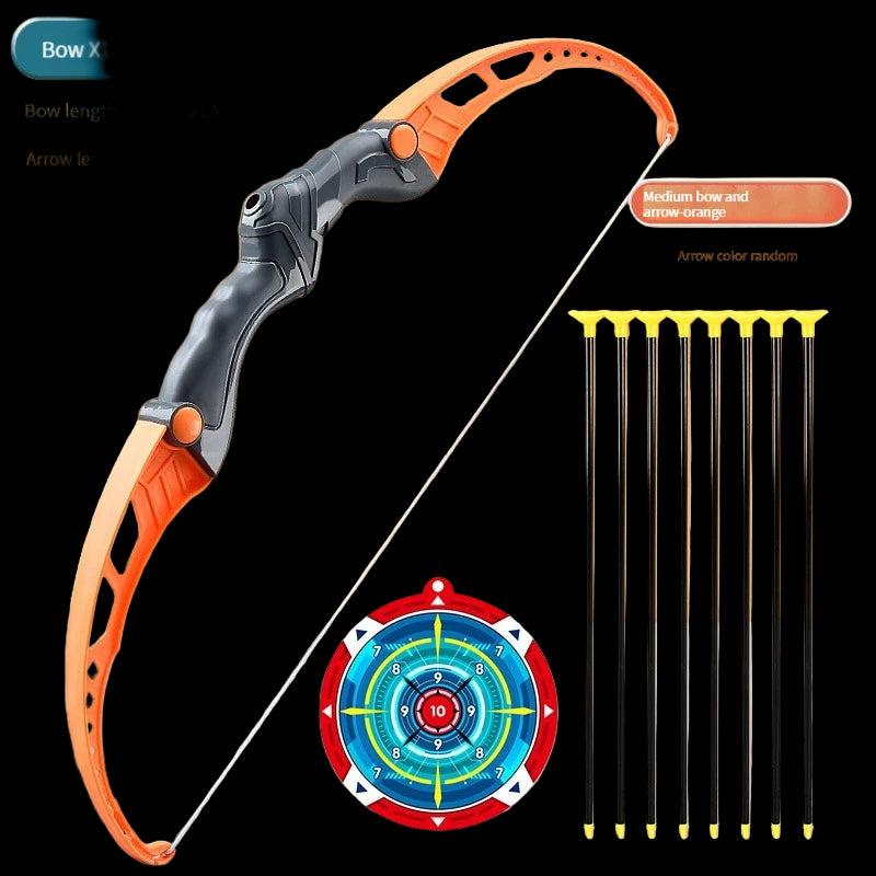 52Cm Bow and Arrow Toy Set for Children Archery Practice Recurve Outdoor Sorts Shooting Toy with Target Boys Kids Gifts I